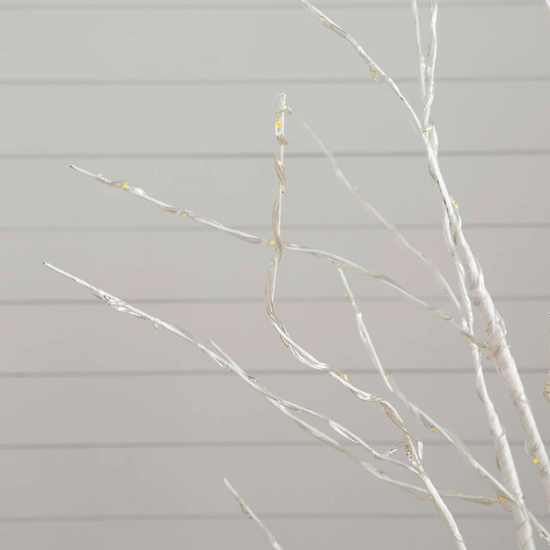 5ft. Pre-Lit White Birch Artificial Christmas Tree, Warm White LED Lights