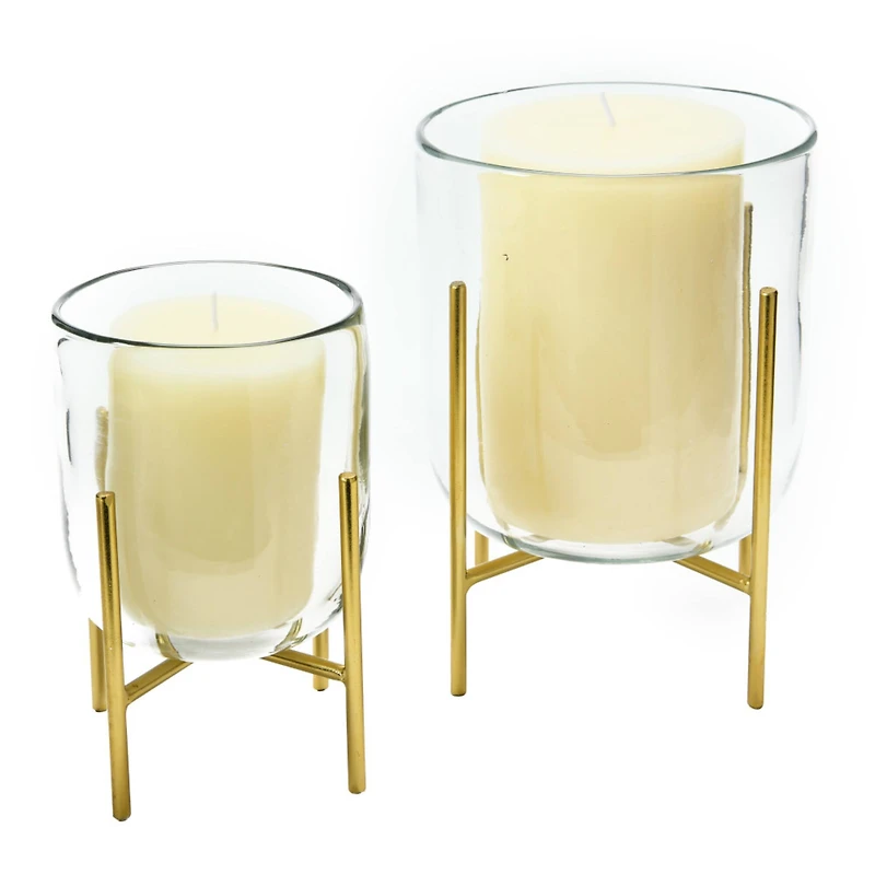 Hello Honey® Gold Finish Vases & Candle Holders With Metal Stands Set