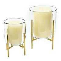 Hello Honey® Gold Finish Vases & Candle Holders With Metal Stands Set