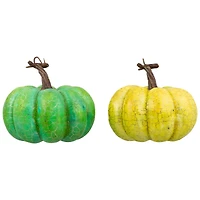 5" Green Fall Harvest Tabletop Pumpkins Set