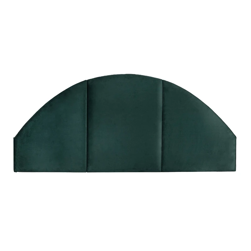 Hello Honey® NoSom 5ft. Queen Sized Emerald Green Upholstered Velvet Panel Arched Headboard