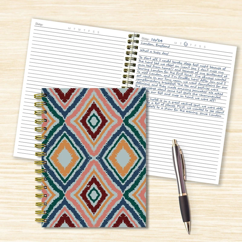 TF Publishing Ikat Boho Chic Spiral Lined Journal