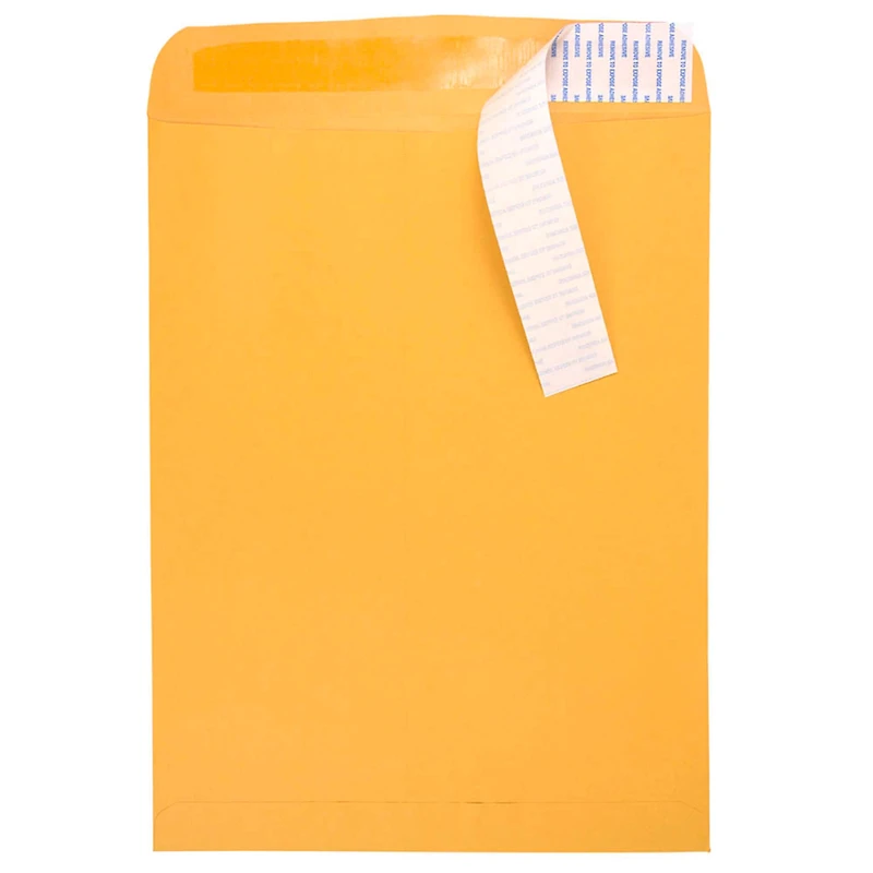 JAM Paper 12" x 15.5" Brown Kraft Recycled Peel & Seal Closure Envelopes, 500ct.