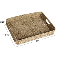Hello Honey® 20" x 14" Natural Hand-Woven Seagrass Tray with Handles