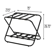Honey Can Do Black 2-Tier KD Luggage Rack