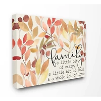 Stupell Industries Love Family Home Inspirational Word Leaves Red Yellow Design Canvas Wall Art