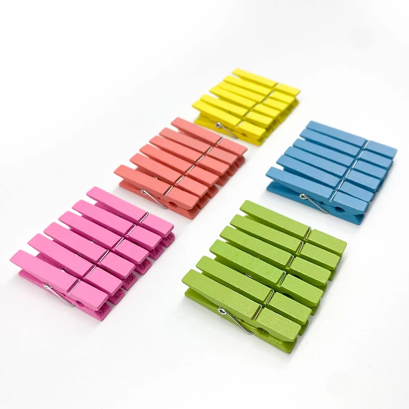 12 Packs: 30 ct. (360 total) Medium Neon Clothespins by Recollections™