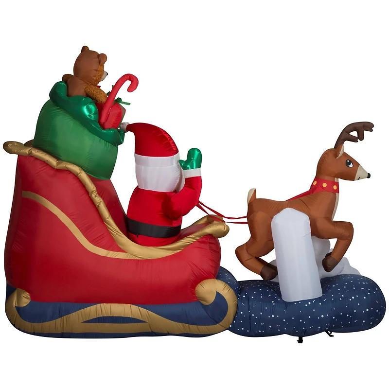 7ft. Animated Airblown® Inflatable Christmas Santa in Sleigh