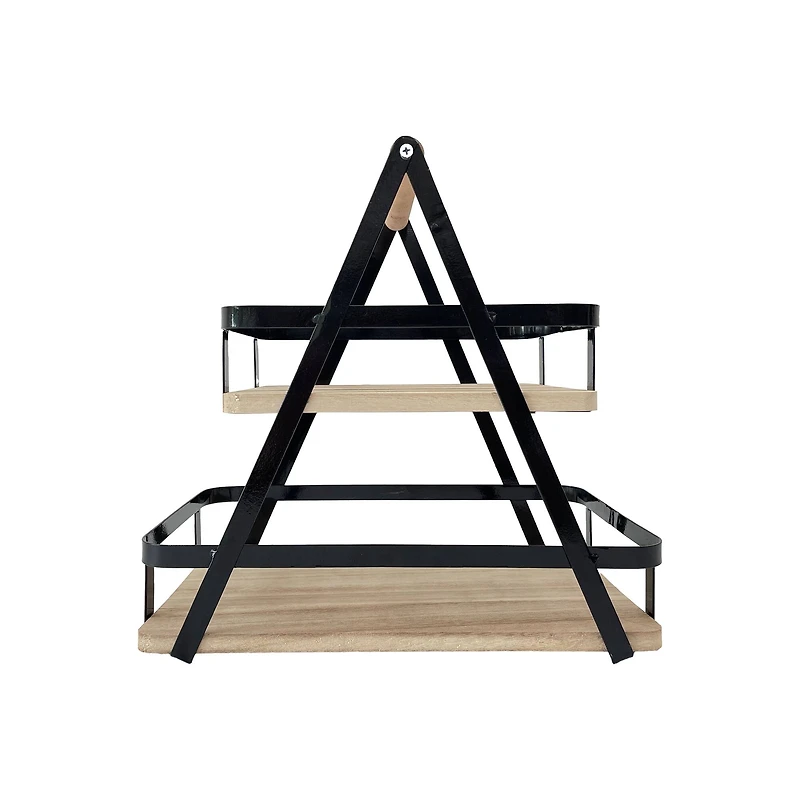 12" Wood & Metal 2-Tier Tray by Ashland®