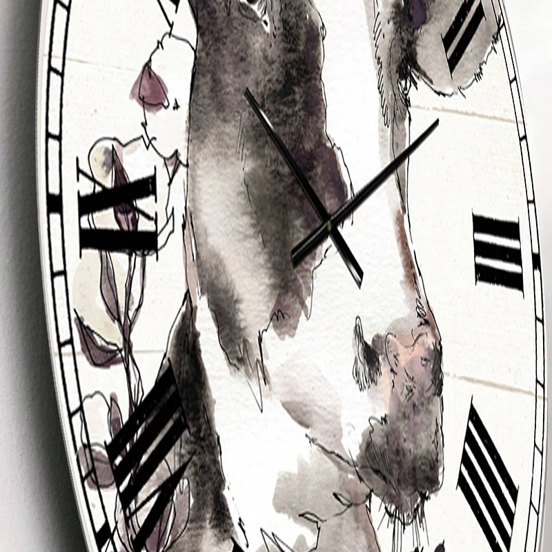 Designart 'Cow Portrait Country Life Farmhouse Wall Clock