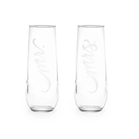Hortense B. Hewitt Co. Mr & Mrs Stemless Champagne Flute