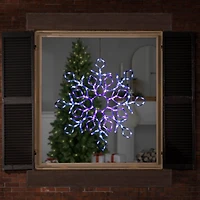 23" Lighted Snowflake Window Silhouette Christmas Decoration