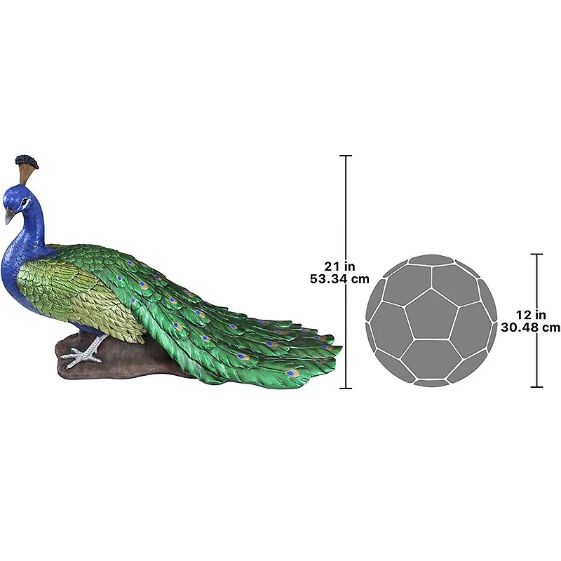 Design Toscano 21" The Regal Peacock Garden Sculpture
