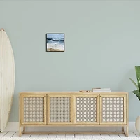 Stupell Industries Incoming Waves Beach Shoreline Painting Nautical Seascape Framed Wall Art