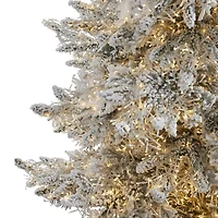 7.5ft. Pre-Lit Flocked Grand Northern Rocky Fir Artificial Christmas Tree with Warm Cluster Multifunction LED Lights