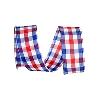JAM Paper 1.5" x 10yd. Americana Check Wired Ribbon