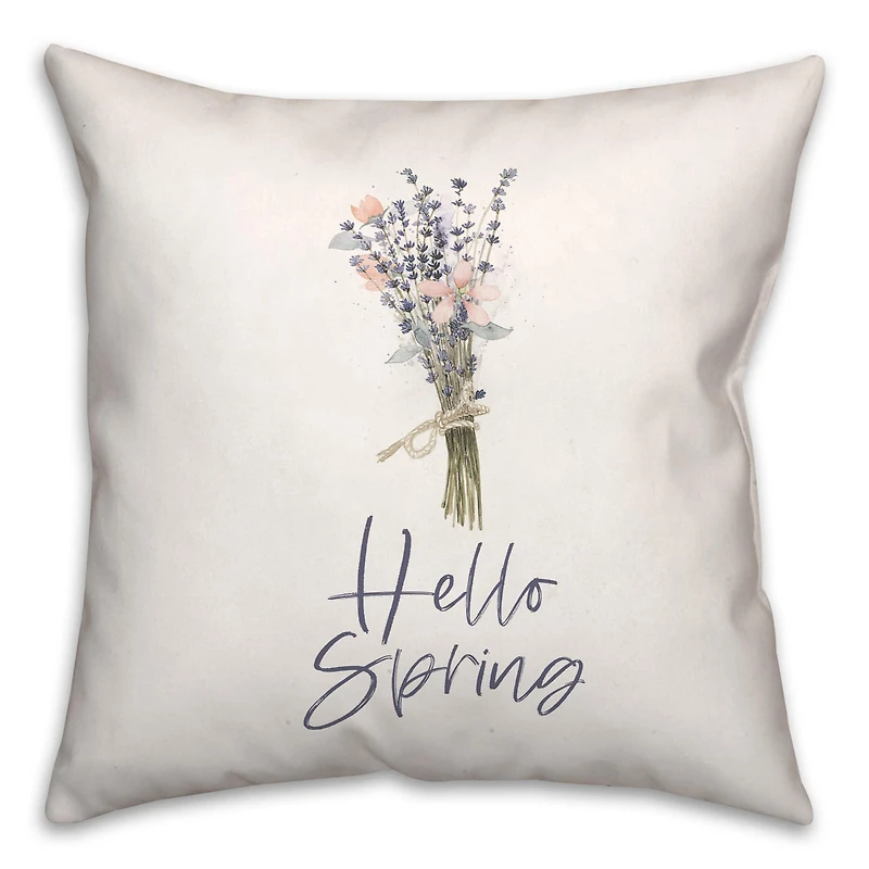 Bundle Hello Spring Flowers 18" x 18" Throw Pillow