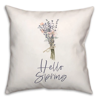 Bundle Hello Spring Flowers 18" x 18" Throw Pillow