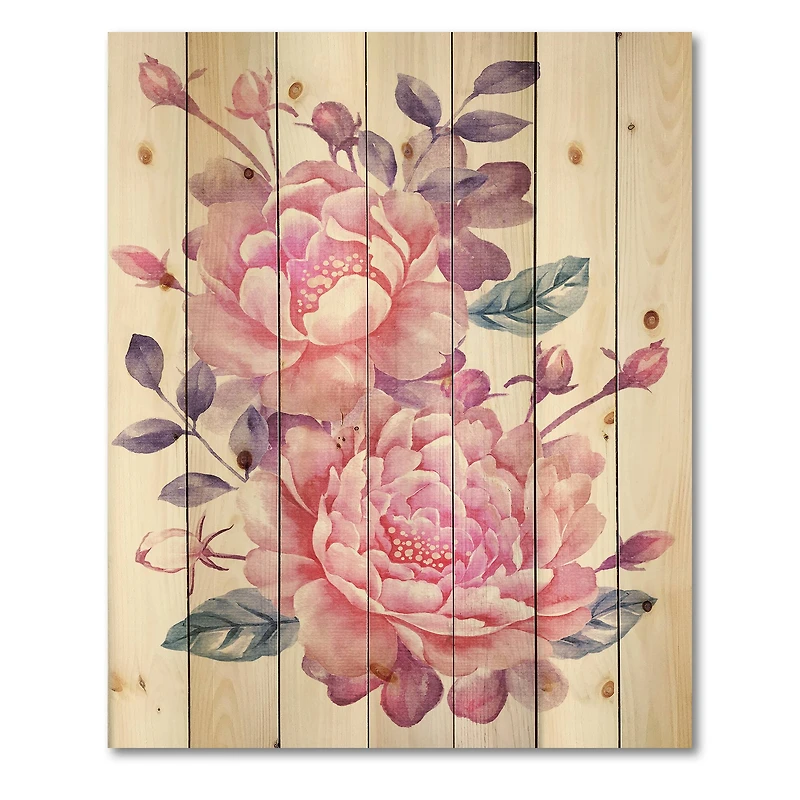 Designart - Retro Flowers With Leaves