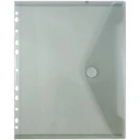 JAM Paper 8.625" x 11.5" Plastic Binder Envelope with Snap Closure, 12ct.