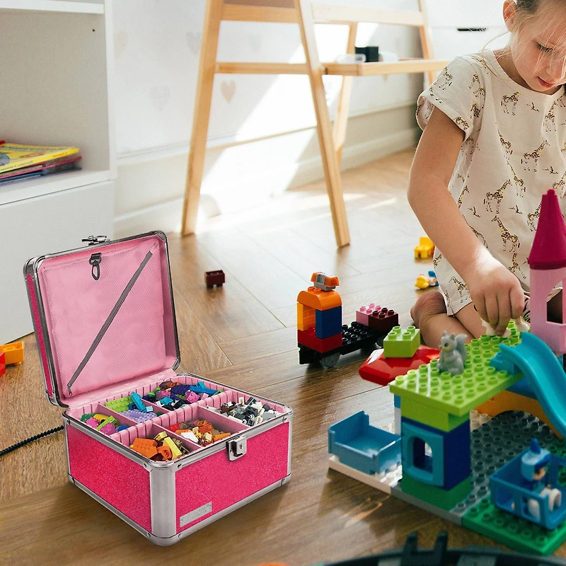Vaultz Pink Bling Divided Storage Box