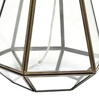 Lalia Home 18" Transparent Triagonal Brass Table Lamp
