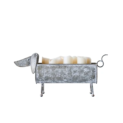 Hello Honey® 19" Dog Shaped Decorative Metal Planter