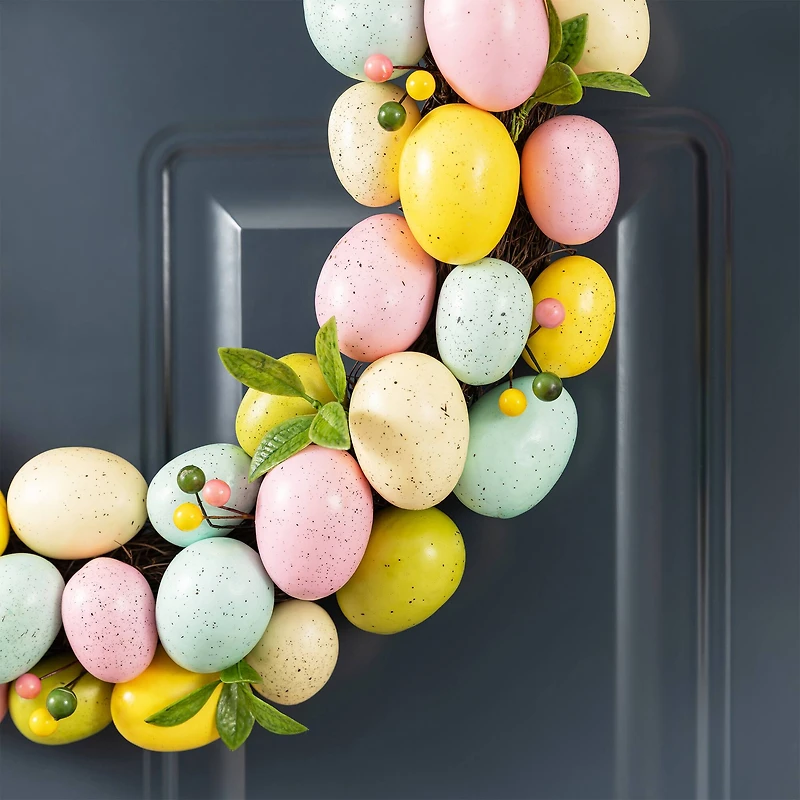 Glitzhome® 18" Easter Eggs Wreath