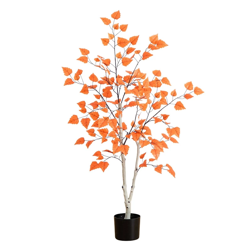 4ft. Autumn Paper Birch Artificial Fall Tree
