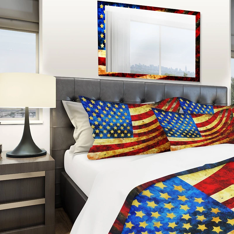 Designart 'God Bless America Flag' Modern & Contemporary Bedding Set