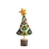 Hello Honey® 18" Embroidered Handmade Wool Felt Tree with Star