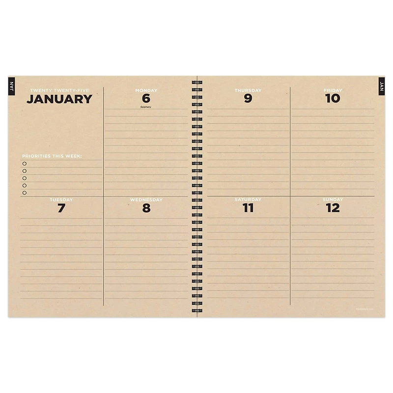 TF Publishing 2025 Large Geometric Weekly Monthly Spiral Planner