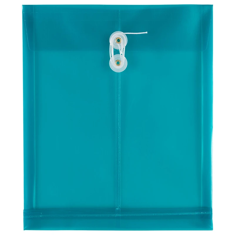 JAM Paper 9.75" x 11.75" Plastic Button & String Tie Closure Envelopes, 12ct.