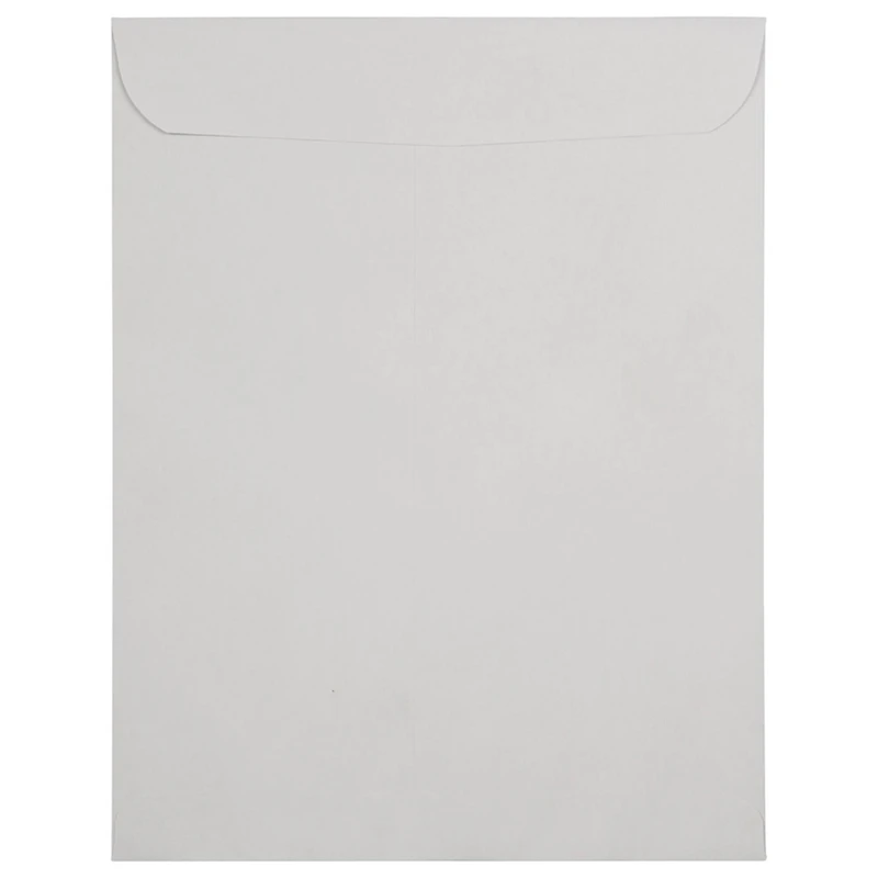 JAM Paper 12" x 15" Light Gray Kraft Open End Recycled Envelopes with Peel & Seal Closure