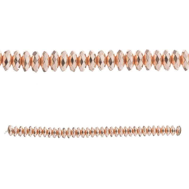 Rose Gold Hematite Lentil Beads, 8mm by Bead Landing™