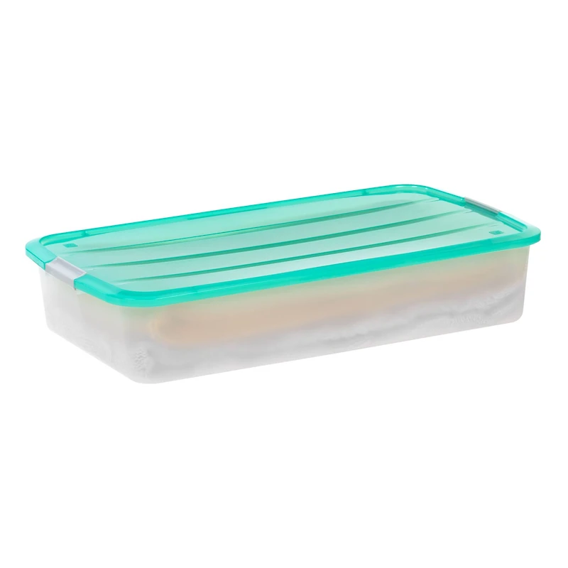 IRIS® 50qt. Mint Green & Clear Underbed Storage Box with Latching Lid