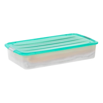 IRIS® 50qt. Mint Green & Clear Underbed Storage Box with Latching Lid
