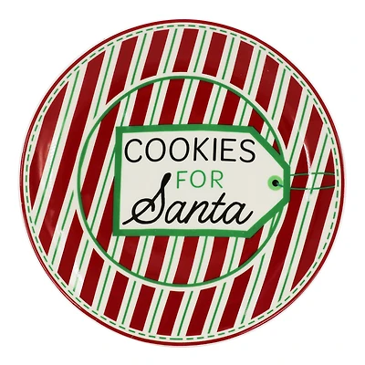 8.5" Red & White Cookies for Santa Ceramic Plate by Ashland®