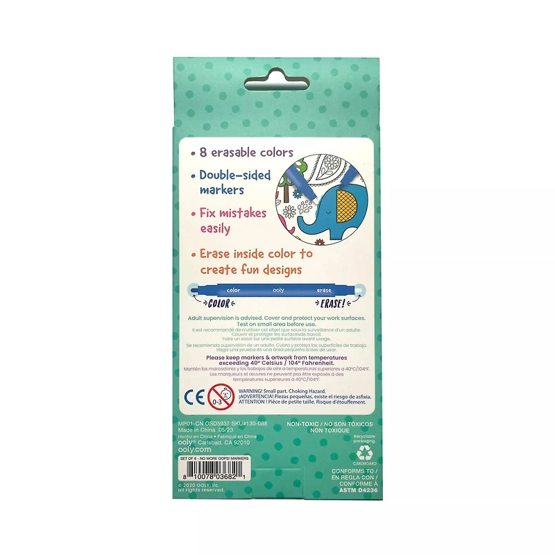 OOLY Double-Ended Erasable Markers, 8ct.