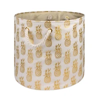 DII® Large Round Gold Pineapple Polyester Bin