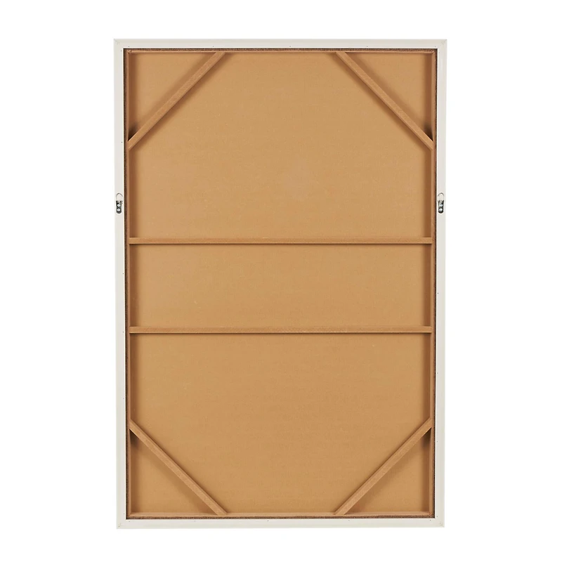 33" x 49" Brown Polyester Abstract Framed Wall Art with Tan Ribbed Arches