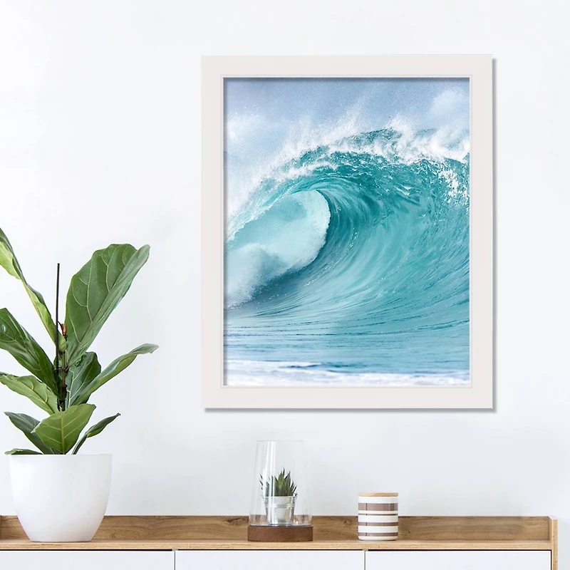 Cresting Wave White Framed Print