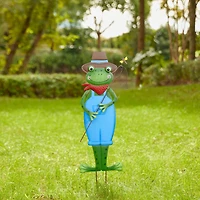 Glitzhome® 36" Metal Standing Frog Yard Stake