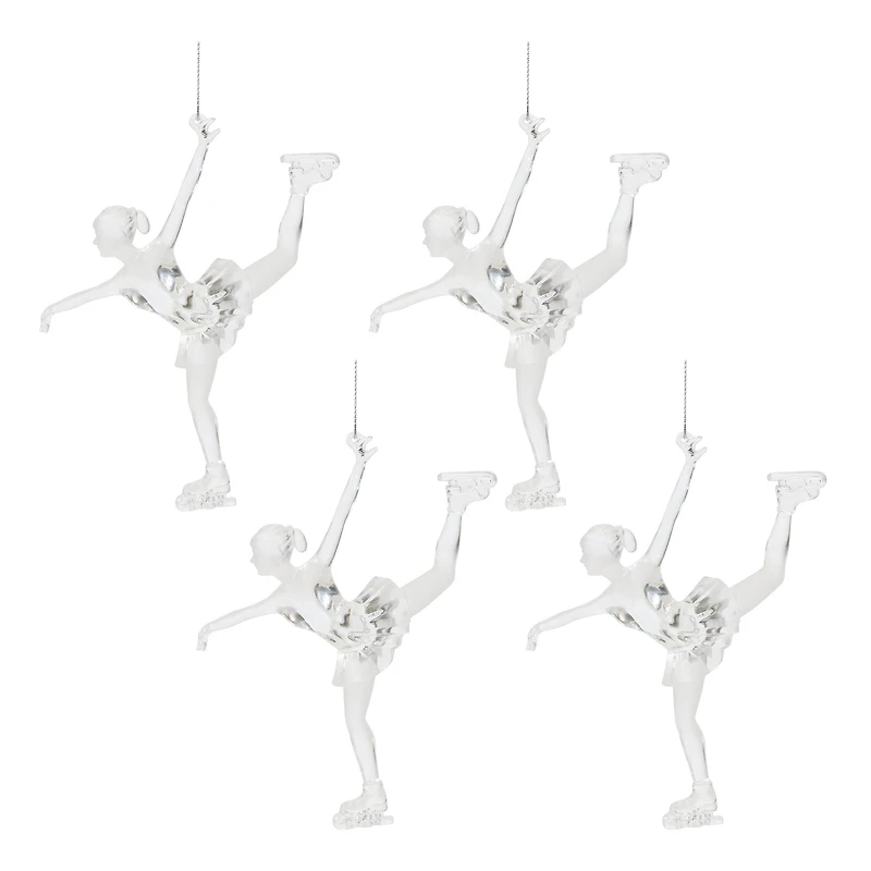 Clear Acrylic Ice Skater Ornaments, 4ct.