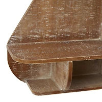 24" Brown Nautical Wood Wall Shelf