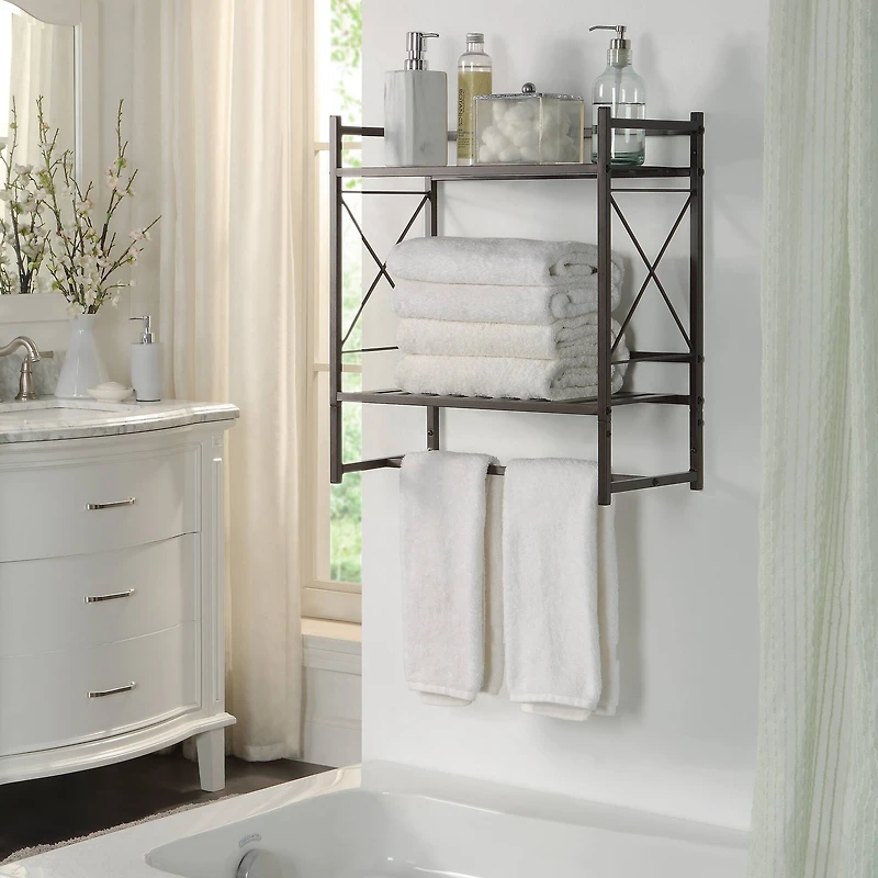 SunnyPoint 20" 2-Tier Metal Shelf