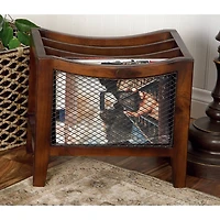 Brown Wood Traditional Magazine Rack Holder