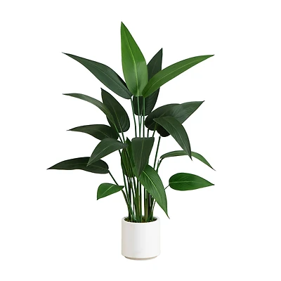 3.5ft. Sky Bird Tree in White Decorative Planter