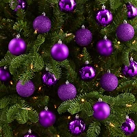 30ct. 2.5" Purple Shatterproof Christmas Ornaments