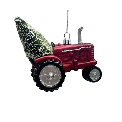 4.75" Tractor with Tree Glass Ornament by Ashland®